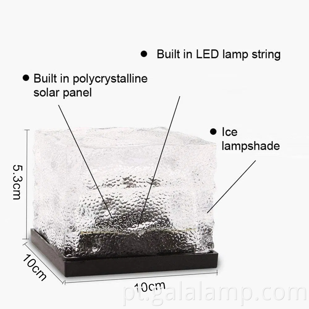 Luzes de vidro de cristal movido a energia solar para espaços ao ar livre